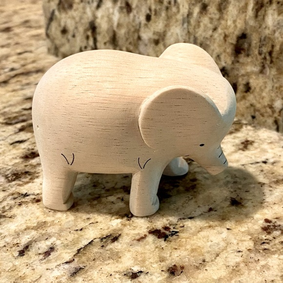 Carved Wooden Elephant Figurine - Picture 3 of 7